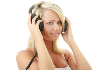 Fototapeta premium Woman and music