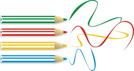 Set of colorful pencils. Vector