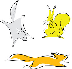 Three squirrels