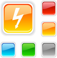 warning  square button. Used blends.