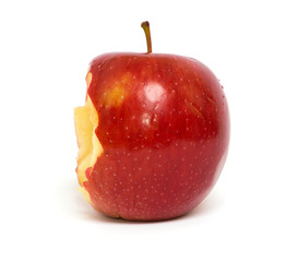 red apple with a bite missing