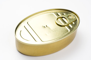 aluminum can, canned food isolated over white