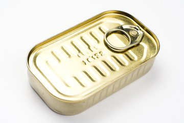 aluminum can, canned food isolated over white