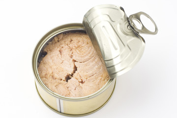 aluminum can, canned food isolated over white