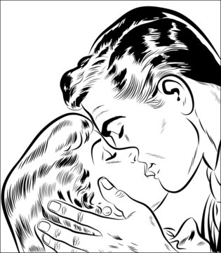 couple amoureux qui s'embrasse