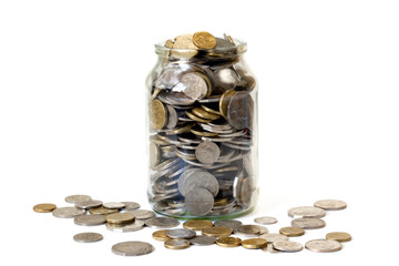 Overflowing Jar of Coins