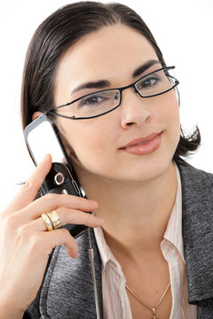 Businesswoman talking on mobile