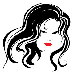 Vintage woman with beautiful long hair