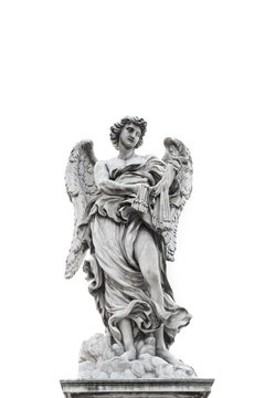 Statue of angel isolated on white background