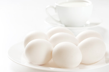 Chicken eggs and yoghurt