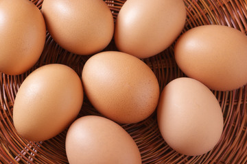 Brown chicken eggs