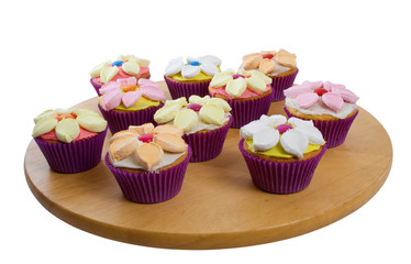 Cup Cakes Over White Background