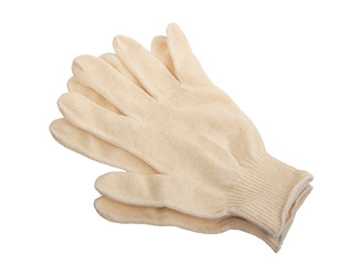 Two white textile glove.
