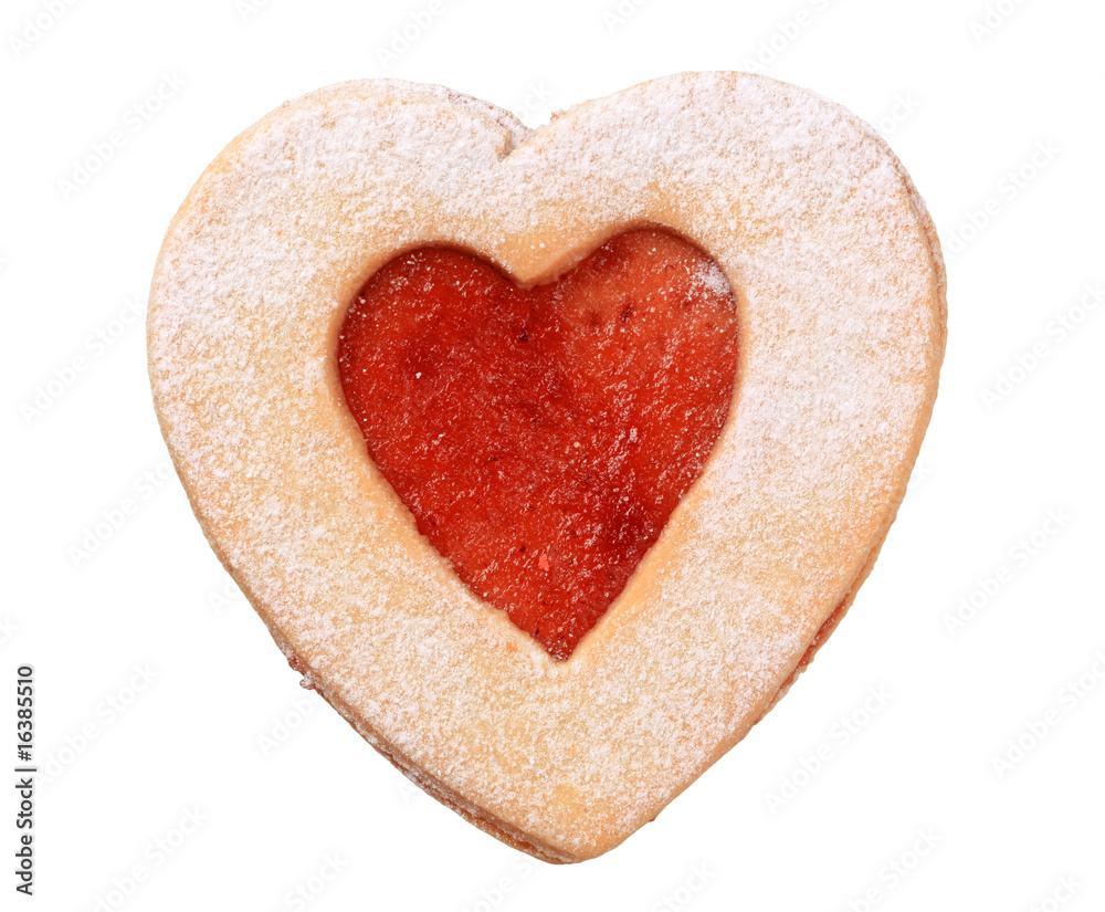 Canvas Prints heart shaped linzer cookie