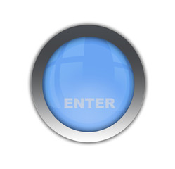 Enter icon blue, isolated on white background