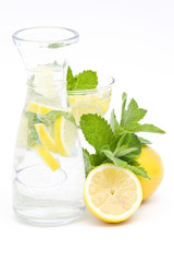 water, lemon, mint