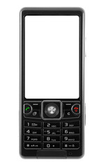 modern mobile phone. the screen is cut with clipping path