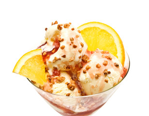 vanilla ice cream and orange