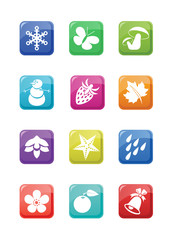 Seasonal set of icons