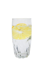 glass with water and lemon