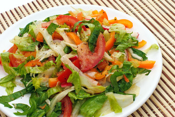 Summer salad from vegetables