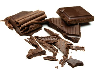 delicious chocolate on white background