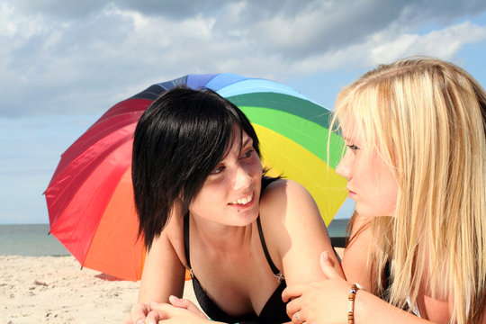 two girls on the beach