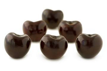 Group of red cherries
