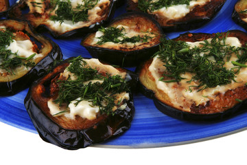 grilled eggplant served on dish
