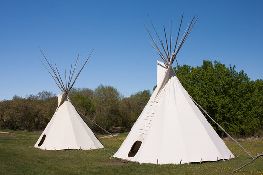 Pair of Indian Teepees