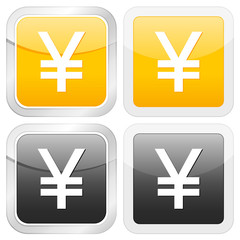 Obraz premium square icon yen