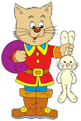Puss in Boots and rabbit