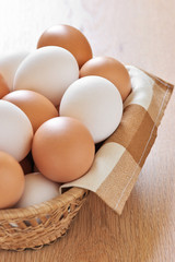 Various chicken eggs