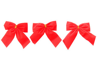 Fototapeta premium red Christmas ribbons different in the size