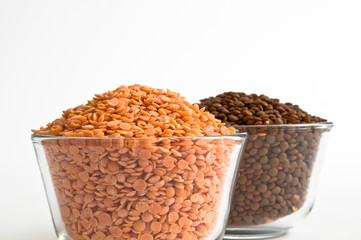 Rote Linsen und Linsen Champagne