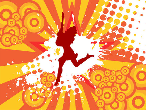 disco hintergrund mit partygirl