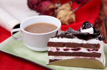 coffee and chocolate cake