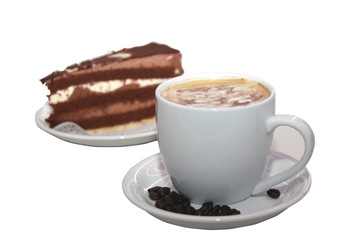 coffee and chocolate cake