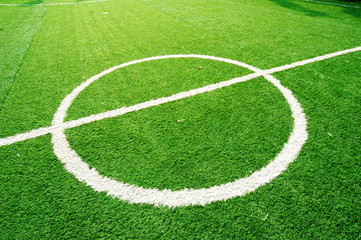 Centre line on soccer field