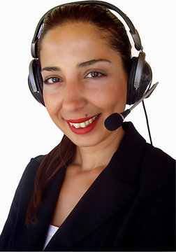 Smiling Call Center Agent