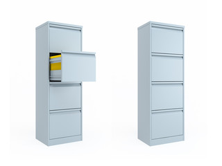 file cabinets on white
