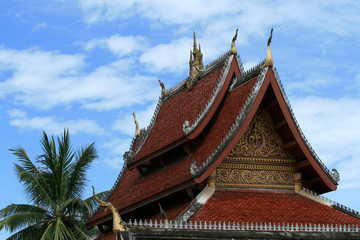 Fototapeta premium old temple roof in luang prabang,laos