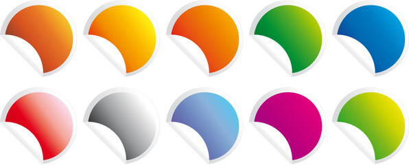 Pastilles, etiquettes pliees