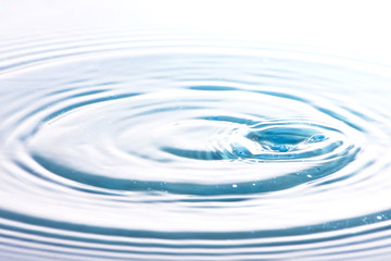 Clean water and water bubbles in blue