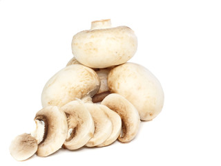 Cut of mushroom champignon.Isolated