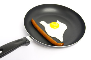 Egg on the pan.