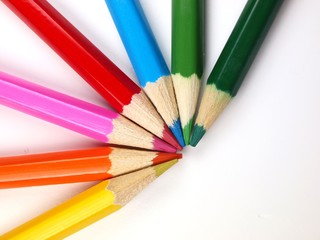 Colored crayons