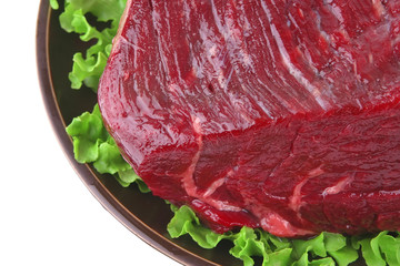 closeup huge uncooked meat