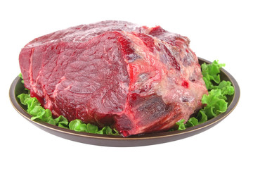 uncooked meat on plate