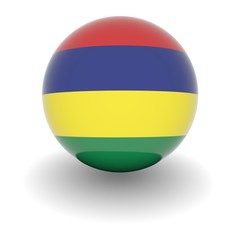 High resolution ball with flag of Mauritius